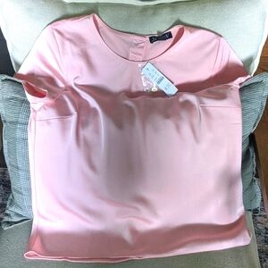 Women's J Crew satin shirt with gold buttons